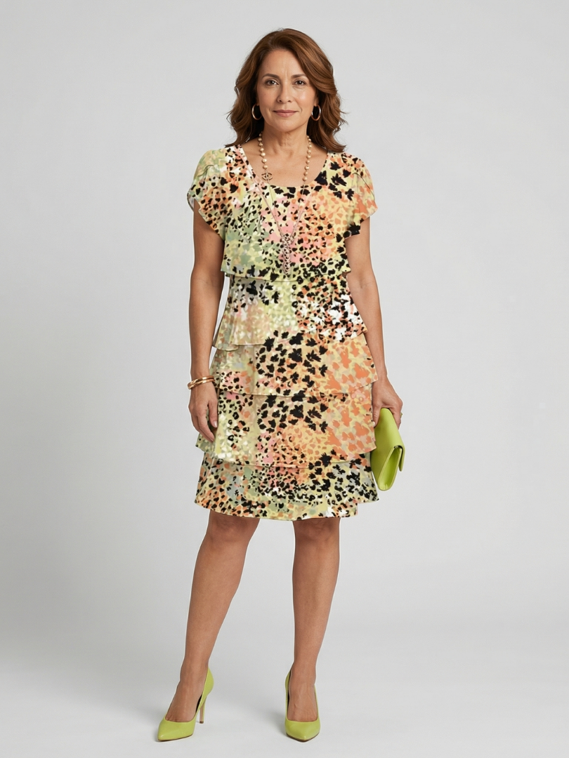 Nohea | Structured Abstract Knee Length Dress