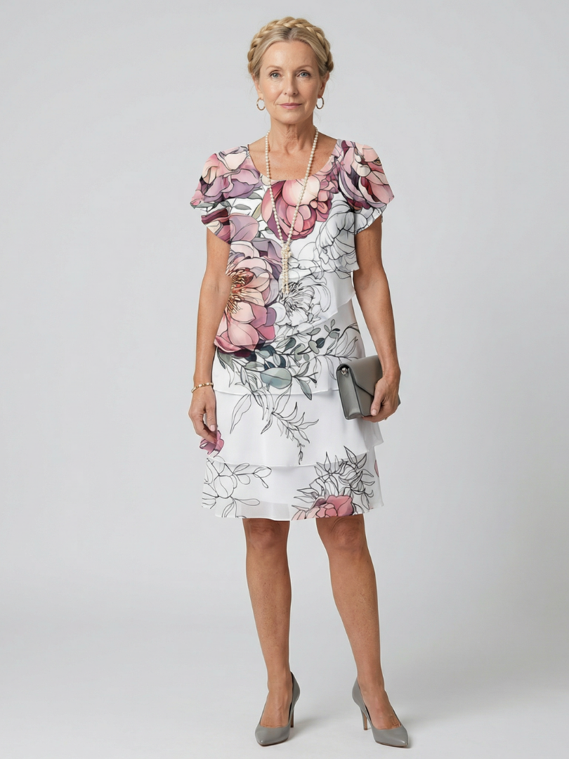 Kualani | Clean Floral Knee Length Dress