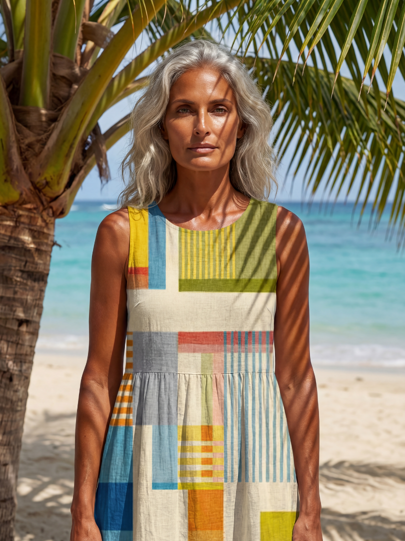 Esme | Painted Block Midi Dress