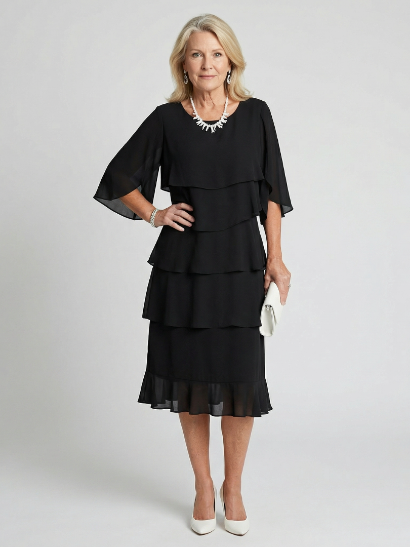 Brent | Layered Tier Midi Dress