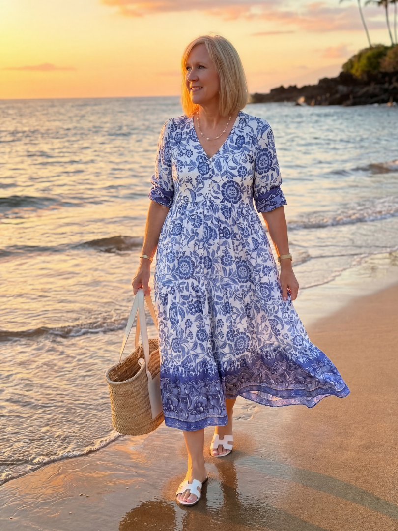 Nalani | Porcelain Midi Dress