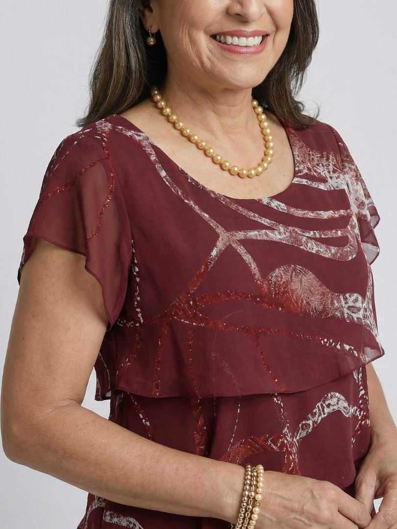 Alani | Composed Abstract Knee Length Dress