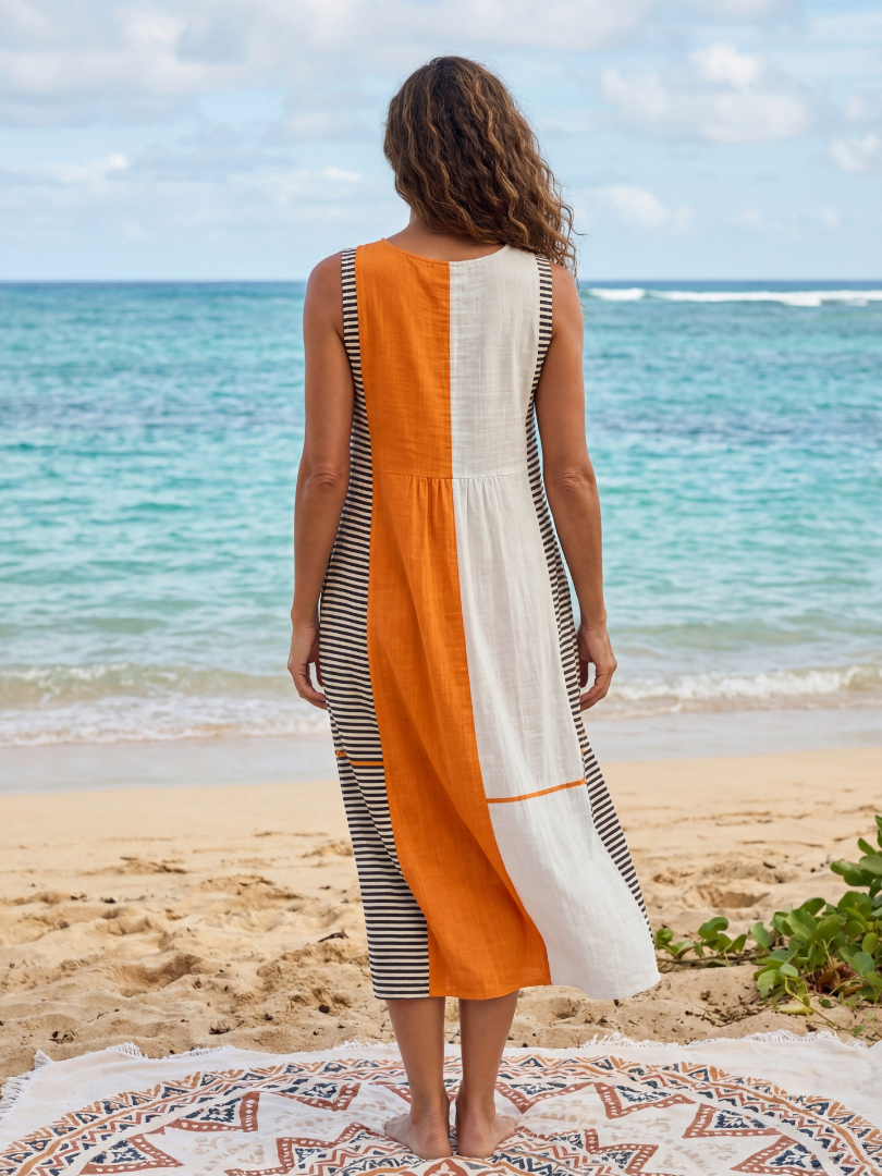 Owen | Color Block Stripe Midi Dress