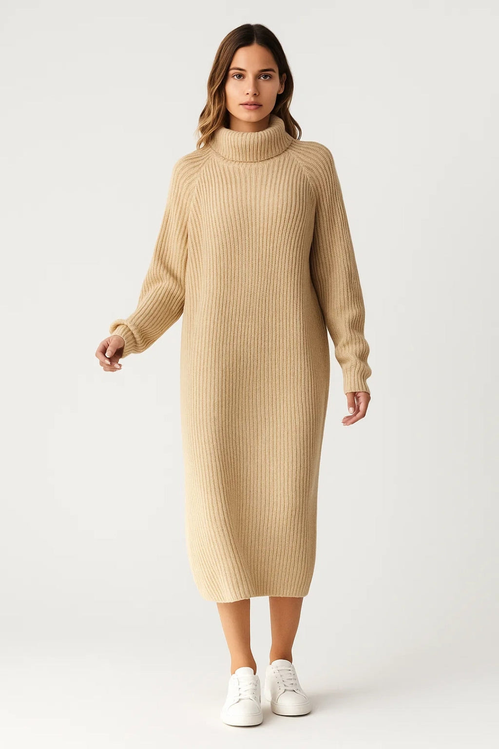 Ladies Dress | Elegant Midi | Turtleneck