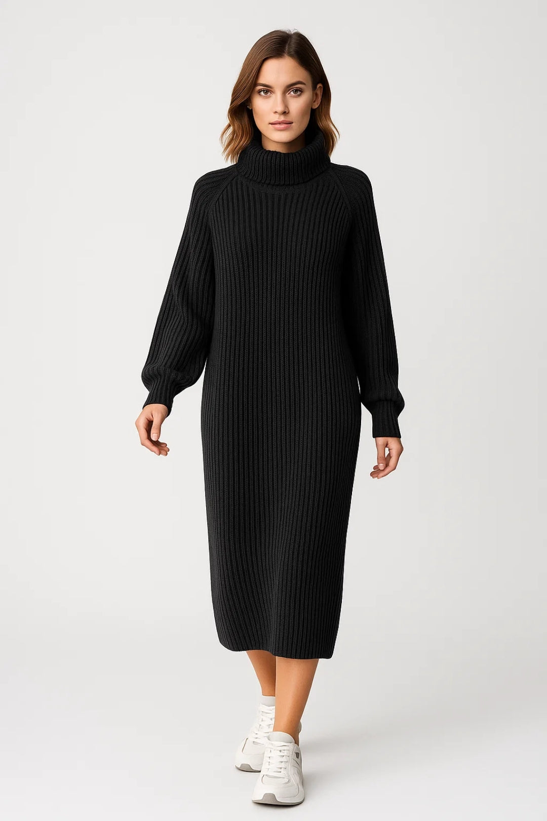 Ladies Dress | Elegant Midi | Turtleneck