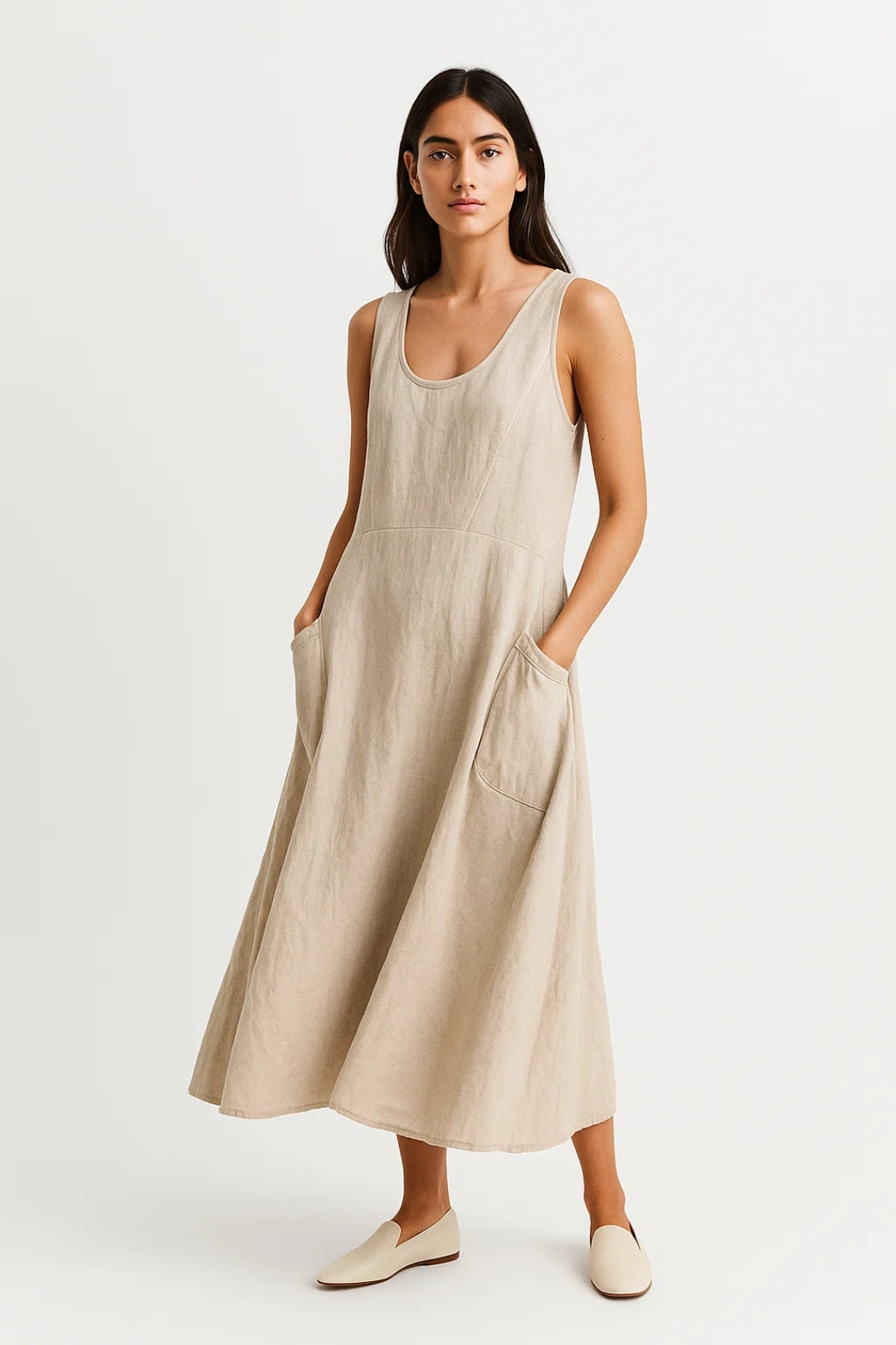 Ladies Dress | Elegant Midi | Sleeveless