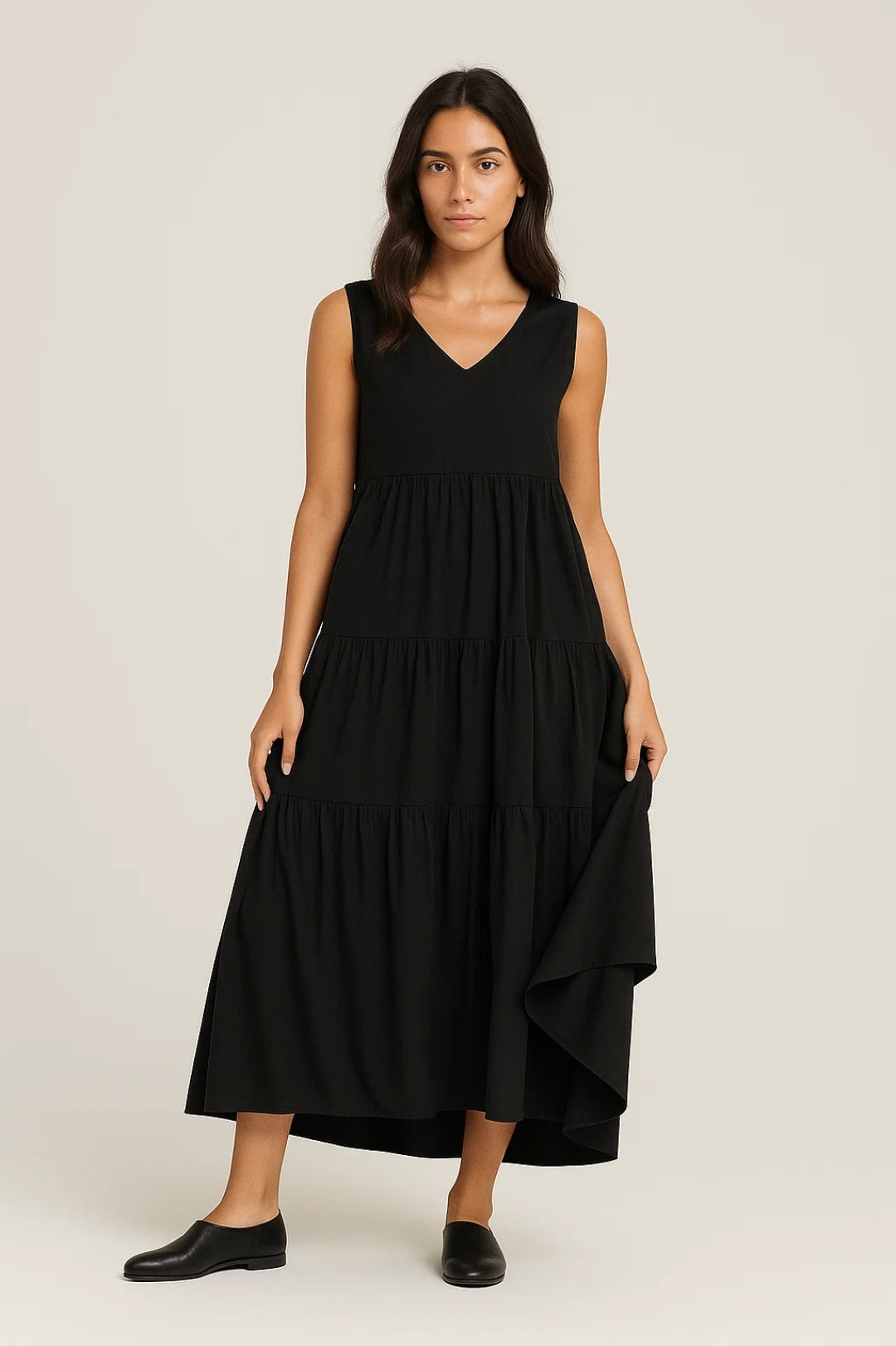 Ladies Dress | Elegant Midi | V-Neck